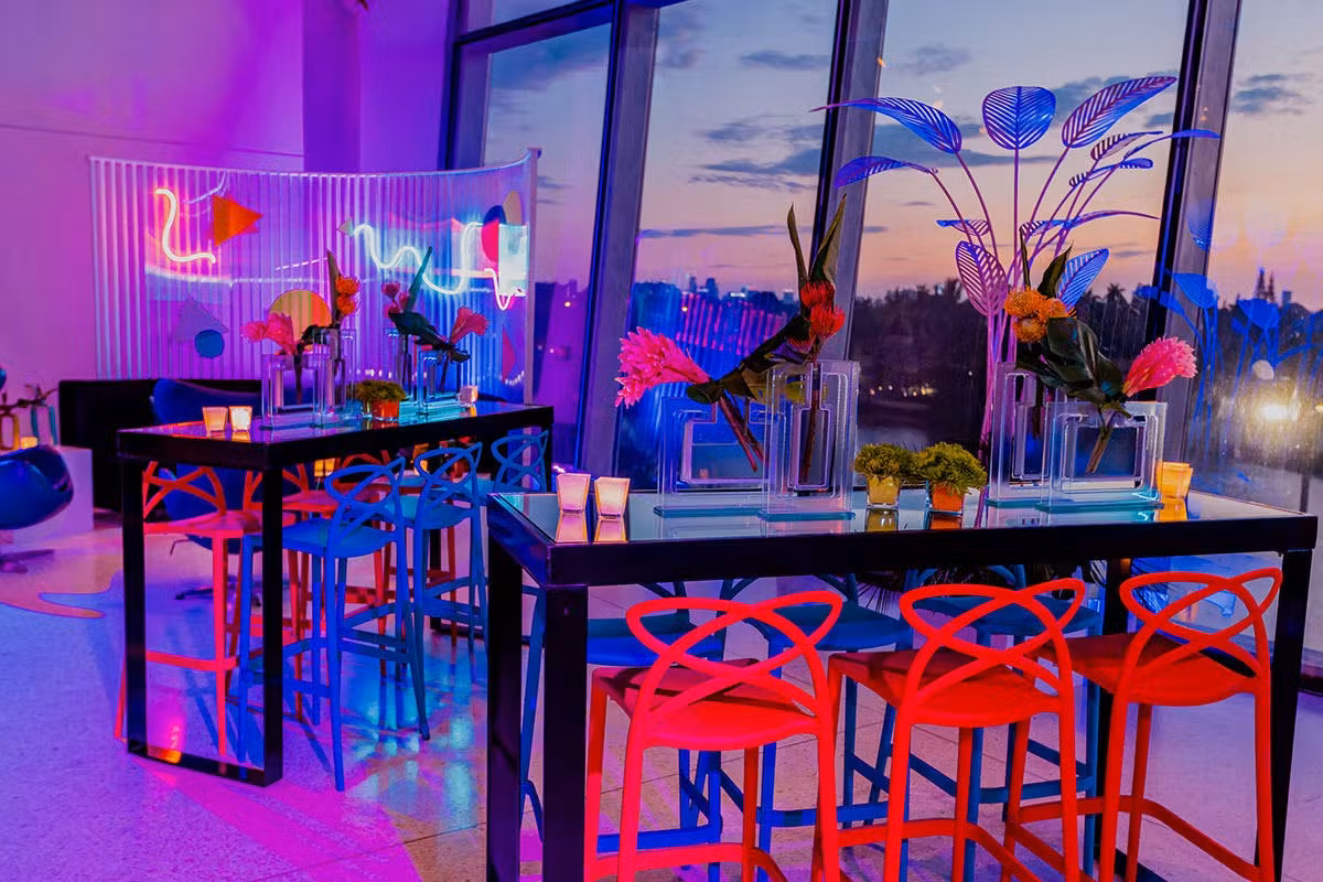 Wellness-focused corporate event theme with yoga session and healthy catering options