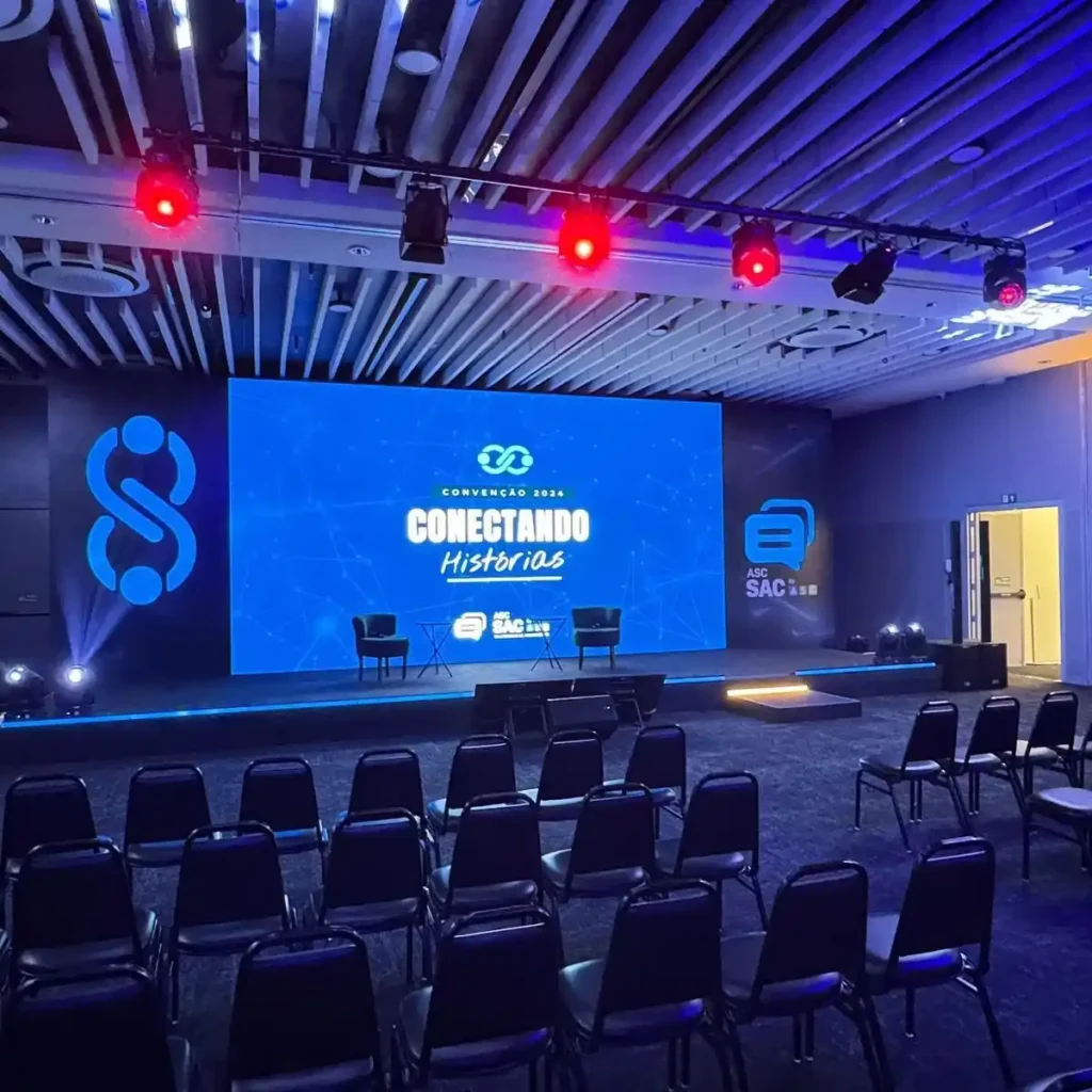 Large SMD LED screen installed for a corporate event in a Karachi hall