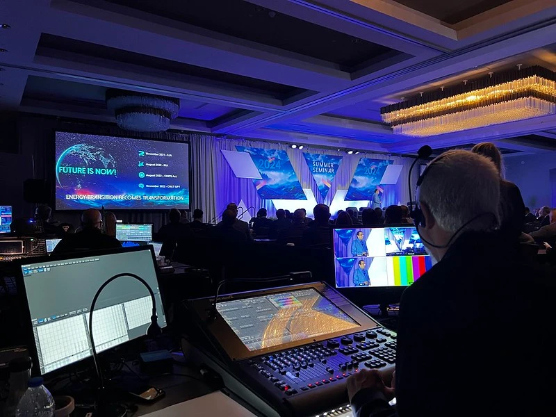 Professional corporate event cost technology and AV setup